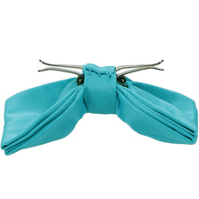 Load image into Gallery viewer, Side view turquoise clip-on bow tie