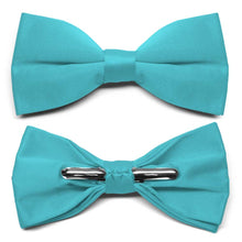 Load image into Gallery viewer, Turquoise Clip-On Bow Tie