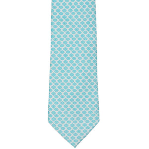 Turquoise water pattern necktie, front view