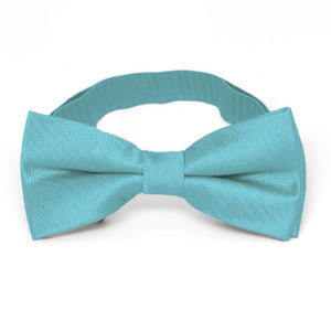 Turquoise Herringbone Silk Bow Tie