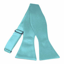 Load image into Gallery viewer, Turquoise Herringbone Silk Self-Tie Bow Tie
