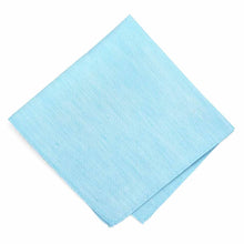 Load image into Gallery viewer, A folded light aqua pocket square with a linen texture