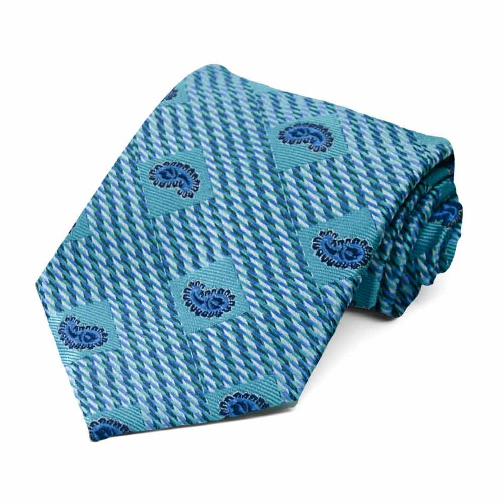 Turquoise Churchill Paisley Necktie