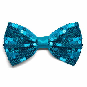 Turquoise Sequin Bow Tie
