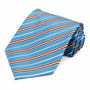 Turquoise Superior Striped Necktie
