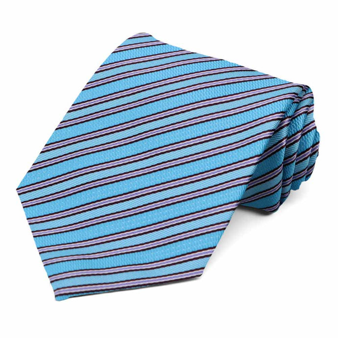 Turquoise Alice Striped Necktie