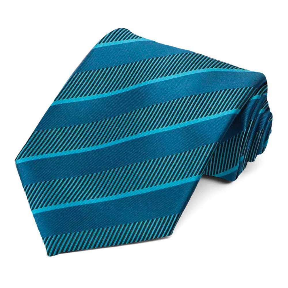 Turquoise striped tie