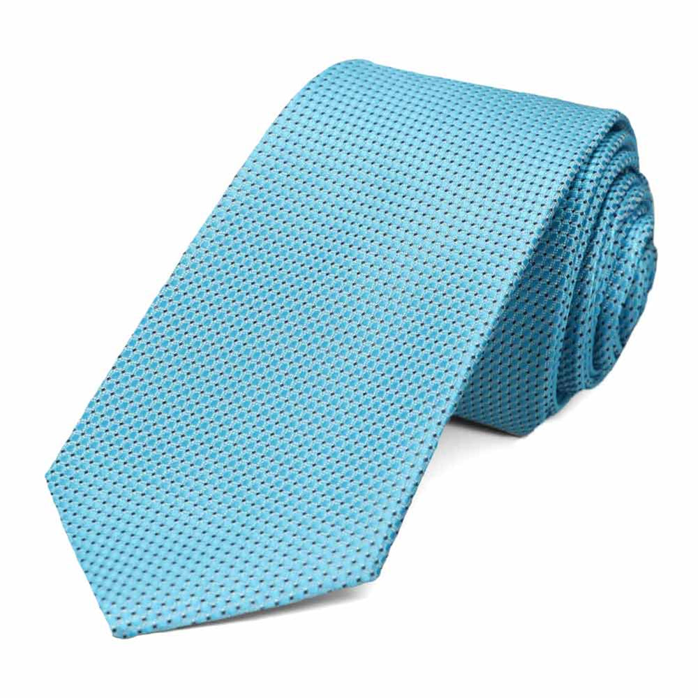 Turquoise Arcadia Dotted Slim Necktie
