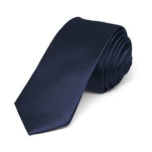 Twilight Blue Skinny Solid Color Necktie, 2" Width