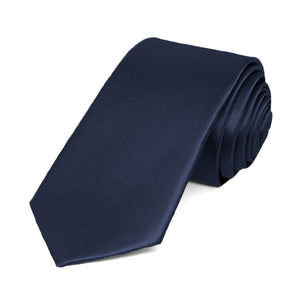 Twilight Blue Slim Solid Color Necktie, 2.5" Width