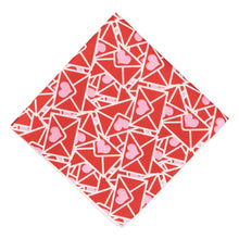 Load image into Gallery viewer, Valentine envelopes scattered across a pocket square, folded into a diamond shape