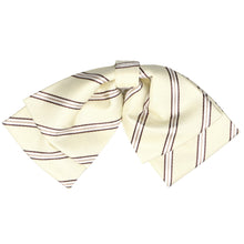 Load image into Gallery viewer, Cream and brown pencil striped floppy bow tie, front view