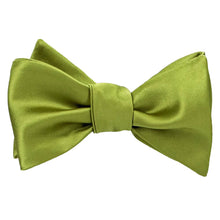 Load image into Gallery viewer, Wasabi green self-tied bow tie, tied