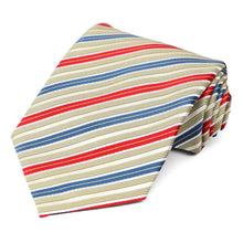 Load image into Gallery viewer, Red and Blue Washington Striped Necktie