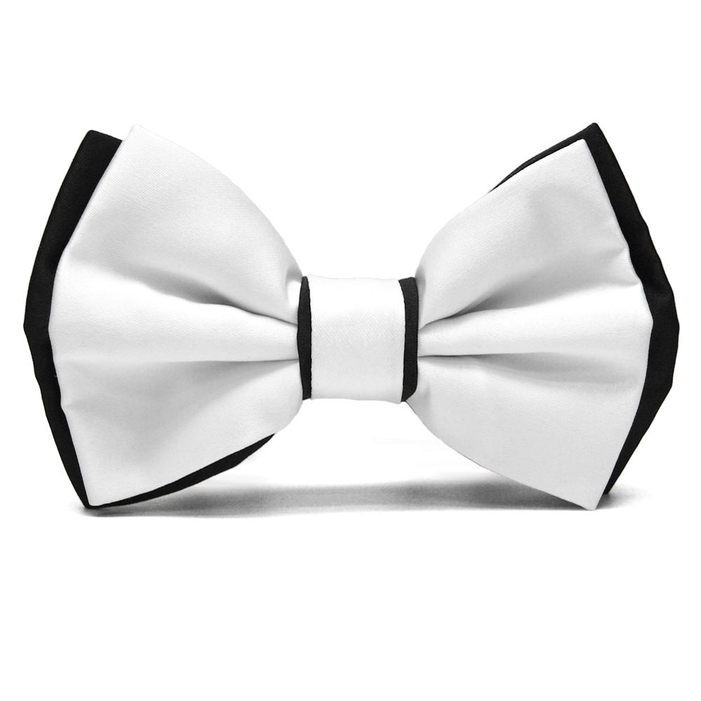 White and Black Dual Color Bow Tie