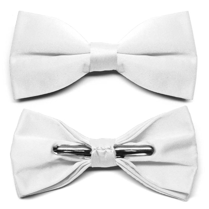 White Clip-On Bow Tie