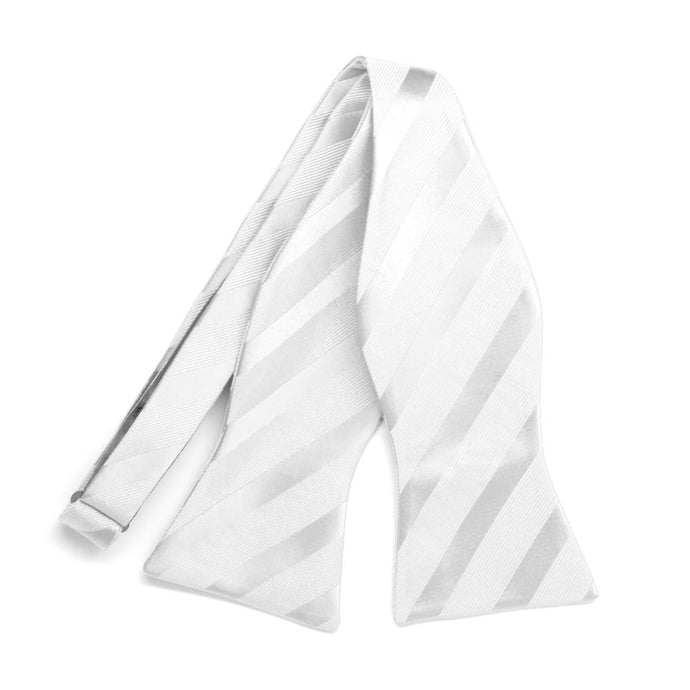White Elite Striped Self-Tie Bow Tie