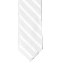 Load image into Gallery viewer, Front view of a white tone-on-tone striped tie