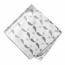 Load image into Gallery viewer, White Fairport Paisley Pocket Square