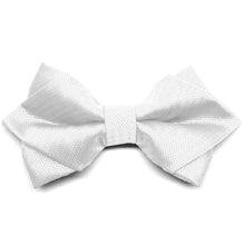 Load image into Gallery viewer, White Herringbone Diamond Tip Bow Tie