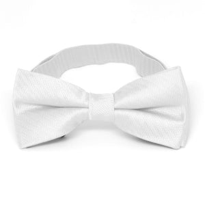 White Herringbone Silk Bow Tie