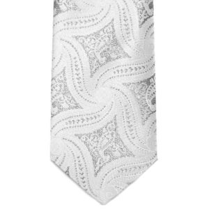 White and Silver Chadwick Paisley Necktie