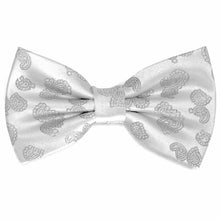 Load image into Gallery viewer, White Ivanhoe Paisley Bow Tie
