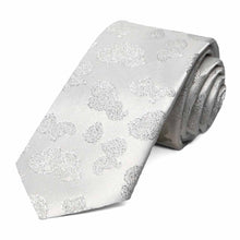 Load image into Gallery viewer, White Ivanhoe Paisley Slim Necktie