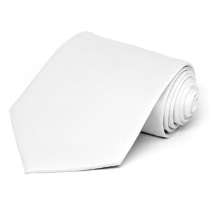 White Solid Color Necktie