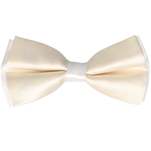 Ivory on white satin bow tie