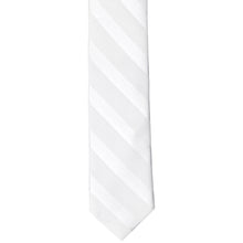 Load image into Gallery viewer, The front of a white tone-on-tone striped tie