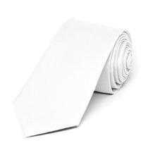 Load image into Gallery viewer, White Slim Solid Color Necktie, 2.5&quot; Width