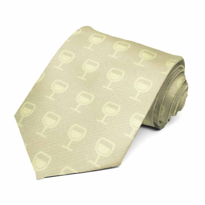 White wine glass pattern necktie