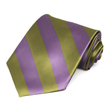 Load image into Gallery viewer, Wisteria Purple and Fern Striped Tie
