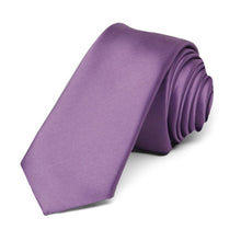 Load image into Gallery viewer, Wisteria Purple Premium Skinny Necktie, 2&quot; Width