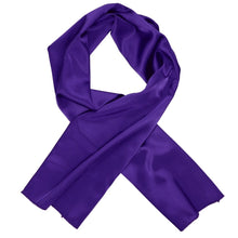 Load image into Gallery viewer, A women&#39;s amethyst purple scarf, crossed over