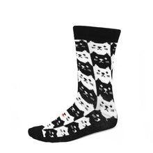 Load image into Gallery viewer, Black and white cat themed socks