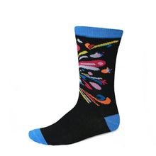 Load image into Gallery viewer, Women&#39;s blue and black socks