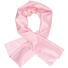 Load image into Gallery viewer, A women&#39;s carnation pink scarf, crossed over itself