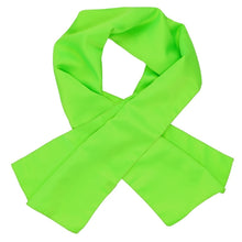 Load image into Gallery viewer, A hot lime green solid scarf, crossed over itself