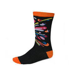 Load image into Gallery viewer, Women&#39;s orange and black socks 