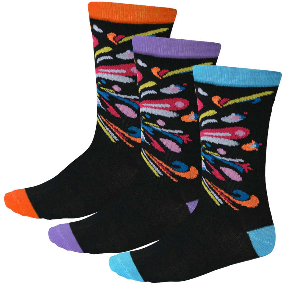 Women's 3-pack paisley socks in bright colors