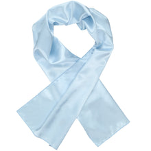 Load image into Gallery viewer, Women&#39;s pale blue scarf, crossed over itself
