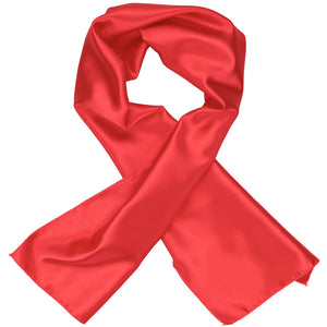 Poppy colored women's scarf, crossed over itself