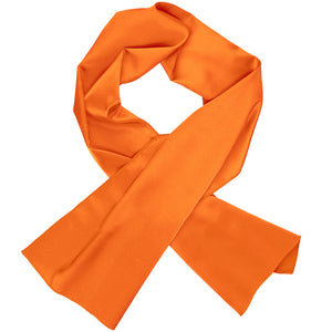 Women's pumpkin orange scarf, crossed over itself