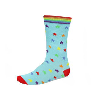 Women's colorful rainbow star theme socks