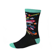 Load image into Gallery viewer, Women&#39;s seafoam and black socks