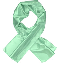 Load image into Gallery viewer, Women&#39;s seafoam solid scarf, crossed over itself