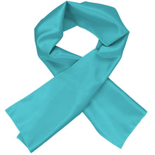 Load image into Gallery viewer, Women&#39;s turquoise scarf, crossed over itself