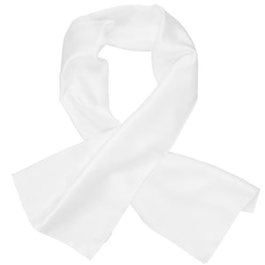 Women's white scarf, crossed over itself